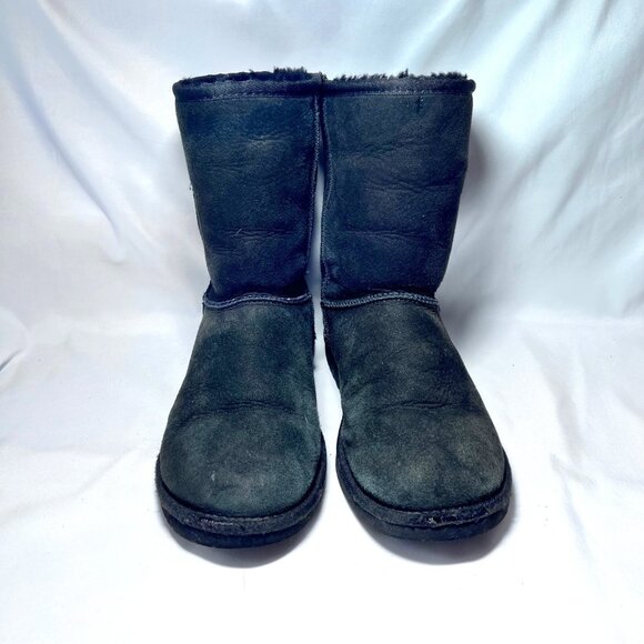 Ugg Classic Short Boot-5826-Black Leather Upper/Sheepskin Lining-Sz 6W-Australia - Picture 3 of 15